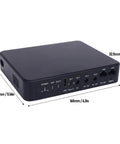 Heavy Duty Ups Power Supply With 10400Mah Portable Battery Backup showing 3D perspective and connection ports for network devices.