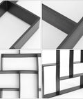 Close-up and side views of black Garden Paving Mold For Concrete Walkways And Patios, 19.76 By 15.86 Inches, durable polypropylene construction