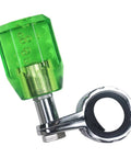 Green Acrylic Crystal Steering Wheel Spinner Knob With Aluminum Power Handle, Quick U Turn Helper for cars and trucks