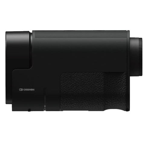 Kick Butt On The Greens With This Badass Golf Laser Range Finder Rig Featuring A Crisp 2 Color Oled Screen and Hybrid Pin Search Plus Continuous 3 Point Measurement Gear For Precise Distance Tracking In Black Gl04pro Model, side view showing compact design.