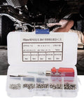 105 Piece Stainless Steel Threaded Inserts Repair Kit For Aluminum And Plastic, Wire Insert Installation Set, M3 X 0.5 Internal Thread Repair And Reinforcement, DIY Friendly, open kit with tools and inserts visible