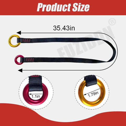 43 Inch Tree Climbing Friction Saver With Dual Aluminum Rings For Smooth Ascending And Straight Up Killer Bark Protection Secure Retrieval Built Damn Tough Heavy Duty Webbing