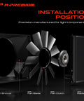 Heavy Duty Engine Radiator Cooling Fan Blade Compatible With BMW E46 E36 shown in installation position with fan shroud and radiator.