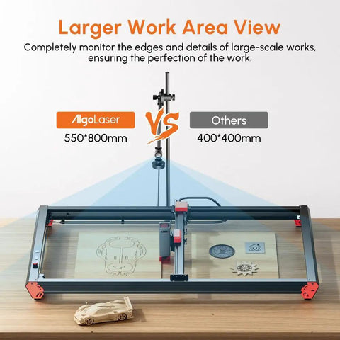 5MP HD Laser Engraver Camera For LightBurn, Real Time Preview And Precise Positioning, wide 550x800mm work area display