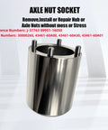 Axle Nut Socket Spindle Nut Socket for Half Inch Drive J37763 Remover Installer Tool visible, silver steel construction