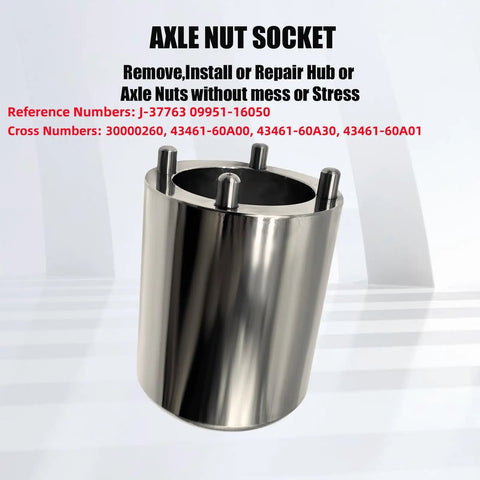 Axle Nut Socket Spindle Nut Socket for Half Inch Drive J37763 Remover Installer Tool visible, silver steel construction