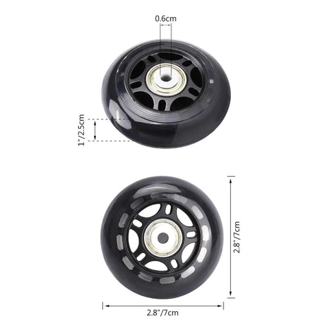 8 Pack Inline Skate Wheels Set 70Mm 72Mm 76Mm 82A 84A With Bearings ABEC For Replacement Heavy Duty Inline Roller Skates, detailed view
