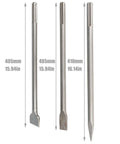 Beefy 16 Inch Heavy Duty Rotary Hammer Chisel Set, 3 Piece Flat, Point, And Scaling Chisels For Demolition