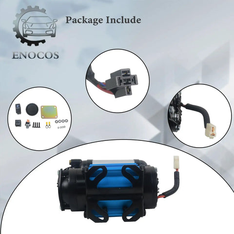 12V On-Board High-Performance Air Compressor with package components and connectors for Tire Inflation, Air Locker Differentials