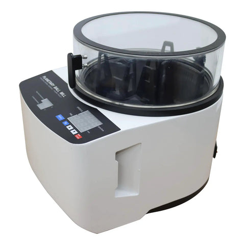 Compact 110V Lab Planetary Ball Mill Grinder With LED Lamp And Safety Cover For Lab And Industrial Use, side angle view
