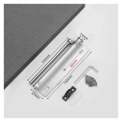 Silent Adjustable Stainless Steel Automatic Door Closer Rust Proof For Home And Office Quiet Space Saving Foldable Design With Easy Settings