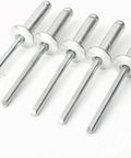 Set of dome head fasteners from Pro Grade All Purpose Blind Rivets Kit With Dome Head Fasteners 120 Pcs Assortment Includes Riveter Tool and Box