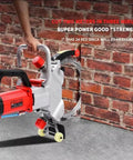 Ultra Heavy Duty Concrete Ring Saw With Pro Grade Brushless Motor And 270 Millimeter Deep Cut Capability For Masonry Wall Drilling And Demo Jobs Built To Go Hard Daily cutting through a brick wall.