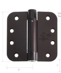 Heavy Duty 4 Inch Self Closing Spring Door Hinges Two Pack With Adjustable Closing Power And Oil Rubbed Bronze Finish, 4x2 inches.
