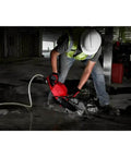 Worker using Badass 18V Cordless Power Cut Off Saw With Nine Inch Diamond And Abrasive Blades for cutting concrete.