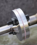 All-In-One Metric Flange Bolt Kit With 360 Pieces M6 Bolts And Serrated Nuts Plus Washers And Lock Washers in use on pipe.