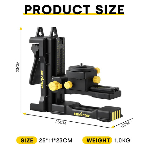 Fine Tuning Laser Level Bracket With Quarter Inch 20 Threaded L Shape Magnetic Pivot Base Adjustable Clip, dimensions 25x11x23cm