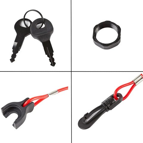 Ignition Switch And Key Assembly With Safety Lanyard For OMC Johnson Evinrude 40-200HP Outboard Motors Replacement 175974 5005801 Easy Install Durable Marine Electrical Start Kit
