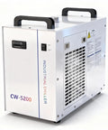 Heavy Duty Industrial Water Chiller With Six Liter Cooling Tank And Zero Point Nine Horsepower Pump To Keep CO2 Laser Engravers Locked In And Cutting Clean On The Shop Floor, showing control panel and ventilation.