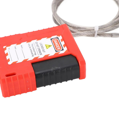 Beefy Heavy Duty Lockout Tagout Cable Lock Padlock with 1 Meter Stainless Steel Cable for Industrial Chemical Power and Mining Equipment