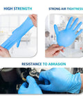 Heavy Duty Nitrile Disposable Gloves 4 Mil Thick, 100 Count, being stretched, inflated, and used in automotive work