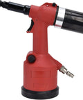 Pneumatic Rivet Nut Setting Kit For M3 To M12 Nuts, Air Powered Riveter Gun with red body and ergonomic grip