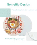 Tempered Glass Cutting Board Counter Protector with non-slip design and textured surface featuring a cute food print.