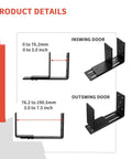 Two Pack U Shaped Door Barricade Brackets For Outswing And Inswing Doors And Gates Drop Open Bar Holder detailed product view