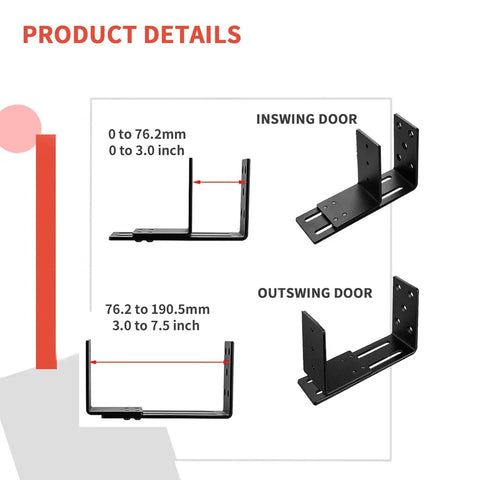 Two Pack U Shaped Door Barricade Brackets For Outswing And Inswing Doors And Gates Drop Open Bar Holder detailed product view