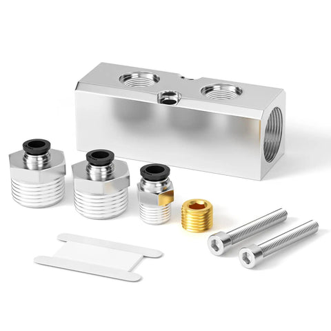 Heavy Duty Pneumatic Aluminum Manifold Block Kits 2 Way With 1/2 NPT Input And 1/4 NPT Output Air Exhaust Distribution components