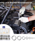 Stainless Steel Lock Washer Set Kit For Auto And Home Fixes 480 Pcs Nine Legit Sizes From M2 To M12 With Storage Box And Metal Split Washers Durable Rust Resistant For Auto And Furniture Repairs In Any Shop Or Garage With A Handy Storage Box, used in car engine repairs