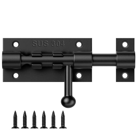Built Like A Tank 4 Inch Slide Door Lock Latch Hella Durable SUS304 Stainless Steel Barrel Bolt For Outdoor Gate with screws