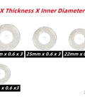 Professional Cutting Disc Set For Circular Saw Blades And Abrasive Grinding Wheels Plus Mandrel Power Tool Accessory Kit includes 30mm, 25mm, and 22mm discs.