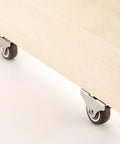 Installed Mini Fixed Caster Wheels 1.25 Inch Set Of 4 With Silent Bearing and Metal Top under wooden drawer