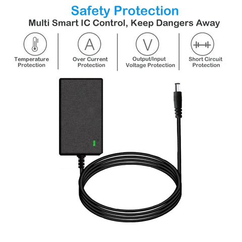 12V Battery Charger For Power Core E90 E95 And Black Label E90 Electric Scooters MX125 Dirt Bikes And Dirt Rocket Ride Ready 12V DC Charger With 5Ft Cable Red LED Indicator For Charging And Green LED Indicator For Charge Complete