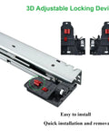 Six Pairs Of 20 Inch Soft Close Undermount Drawer Slides With Bottom Mount Steel Ball Bearing Action Full Extension For No Brainer Install Includes Screws 3D Locking Devices And Quick Install Instructions 100 Lb Capacity, 3D locking device