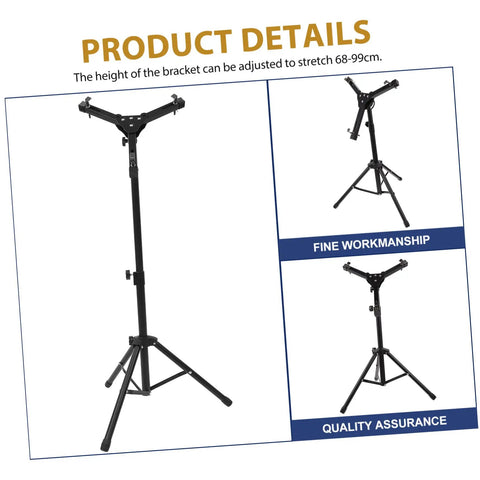 Heavy Duty Adjustable Height Snare Drum Rack With Slick Black Alloy Finish and Detachable Base For Rock Solid Performance On Any Standard Folding Tripod Stands, height adjustable from 68-99cm.