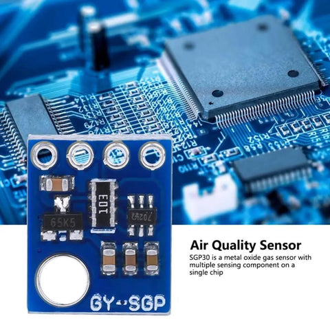 GY-SGP30 Air Quality Sensor Module on microchip with I2C interface, IoT and smart home eCO2 detector, multi-gas sensor visible