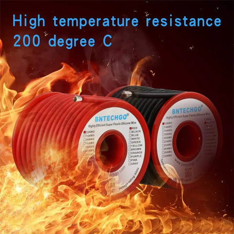 12 Gauge Silicone Wire Spool Red And Black 25ft Flexible 12 AWG Stranded Tinned Copper Wire Ultra Flexible Soft Silicone Rubber