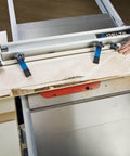 Table Saw Taper And Straight Line Jig For Quick Tapered Cuts And Dead On Straight Line Ripping in use on a table saw