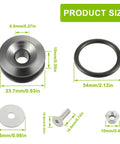 Universal Car Bumper Quick Release Kit Front And Rear Fasteners With Titanium Finish Heavy Duty Aluminum Alloy Tabs size details