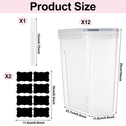 12 Pack Filament Storage Boxes With Lids For 3D Printing Spools Clear Moisture Dust And Water Proof Boxes With Labels and Marker Pen