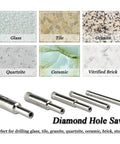 Mesee 10-piece hollow-core diamond hole saw bit set for tile, glass, ceramic, granite, brick, stone (5/6/8/10/12 mm)
