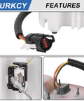 Close-up view of Heavy Duty Electric Fuel Pump Module Assembly for 2001 to 2004 Ford Mustang electrical connectors and components.