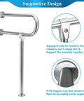 Heavy Duty 24 Inch Stainless Steel Handicap Grab Bars For Bathroom And Shower, No Slip Grip Safety Rails, Wall Mounted Handrails