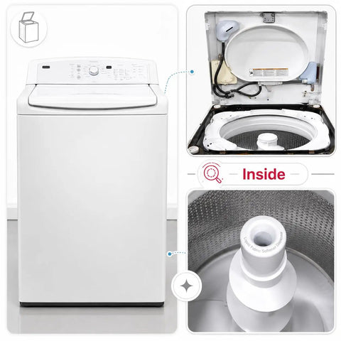 W10435302 Washer Tub Shaft Bearing And Rubber Seal Kit Compatible With Whirlpool Cabrio Washing Machine Models view of the machine and internal components.