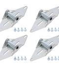 Heavy Duty Garage Door Hinges 4 Pack Size 1 Steel Galvanized For Light Commercial And Residential Use Durable Construction For Years Of Smooth Operation Easy Install With Included Hardware And Rust Resistant Coating, 4 hinges with screws