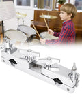 Heavy Duty Drum Set Clamp Holder For Cowbell Bracket With 12cm Rod, silver iron mount with drummer in background