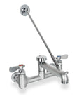 Commercial Mop Sink Faucet With Vacuum Breaker, Wall Mount Utility Sink Faucet, 8 Inch Adjustable Center, Pail Hook, Built Tough Brass