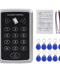 Access Control System Kit With Keypad Beefy 180 Kg Magnetic Lock 1000 User Capacity Smart Door Opener ID Key Clips shown